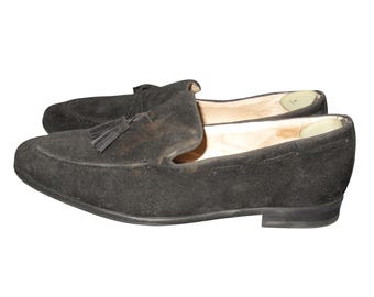 ELANROMAN Luxury Black Suede Leather Tassel Driving Moccasin Loafers dress shoes