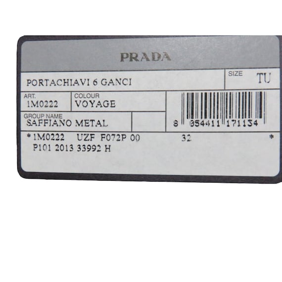 PRADA Voyager Italian Saffiano Leather Metal 6 Key Holder Cobalt