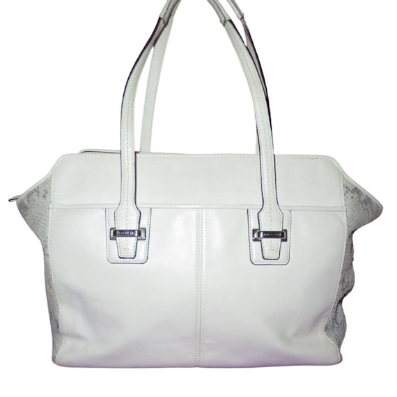 Coach Taylor Ivory Mixed Exotic Python Leather Al… - image 1