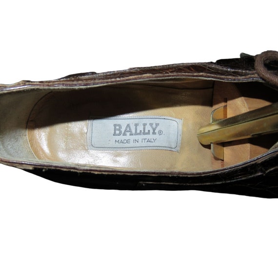 Bally\'s Exotic Italian Embossed Leather Brown Oxford Lace Up Dress Shoes sz 9 Bally main image 4