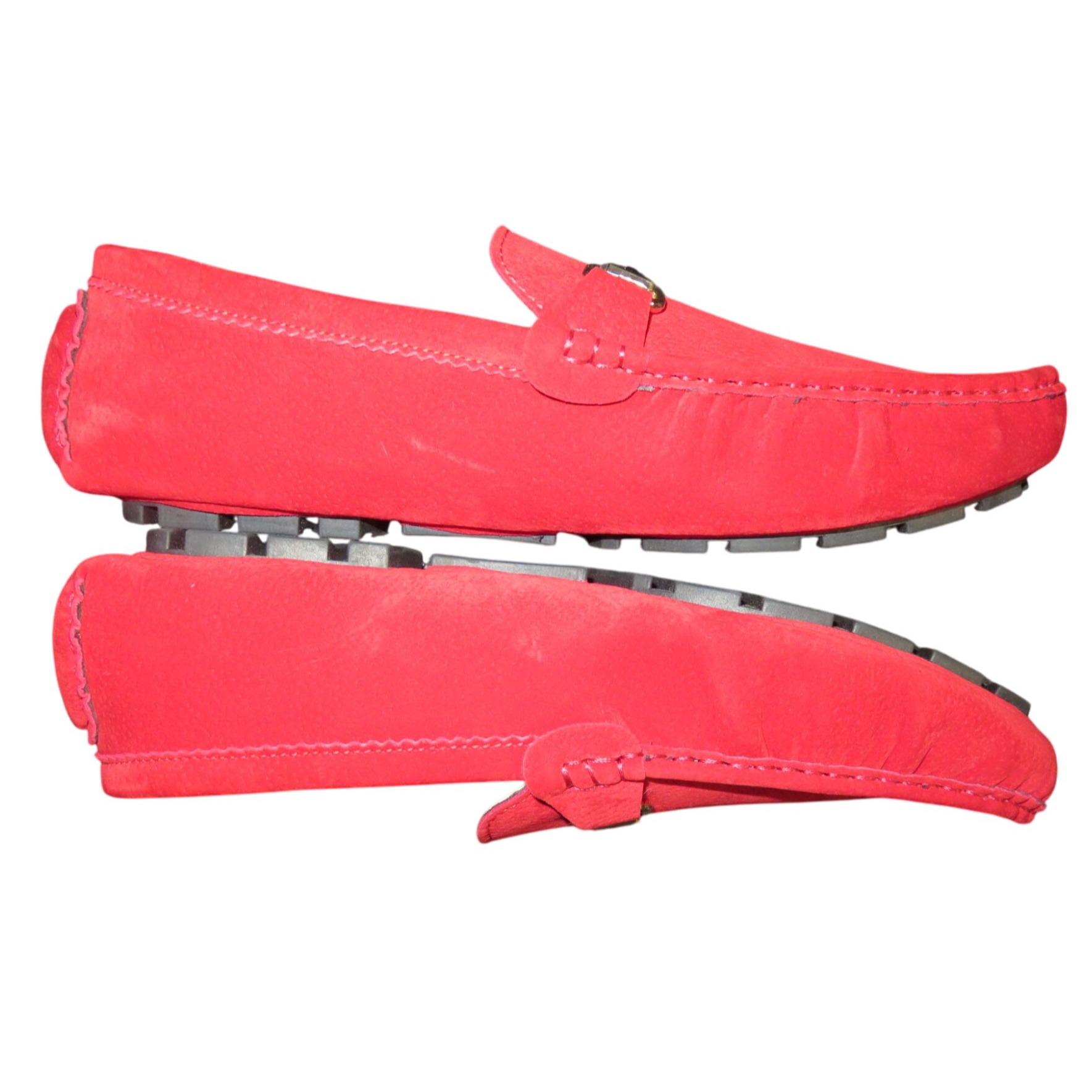 Royal Red Suede Leather Driving Loafers Moccasins size 46 or US 12 Royal Red Suede Leather Driving Loafers Moccasins Size 46 or  main image 3