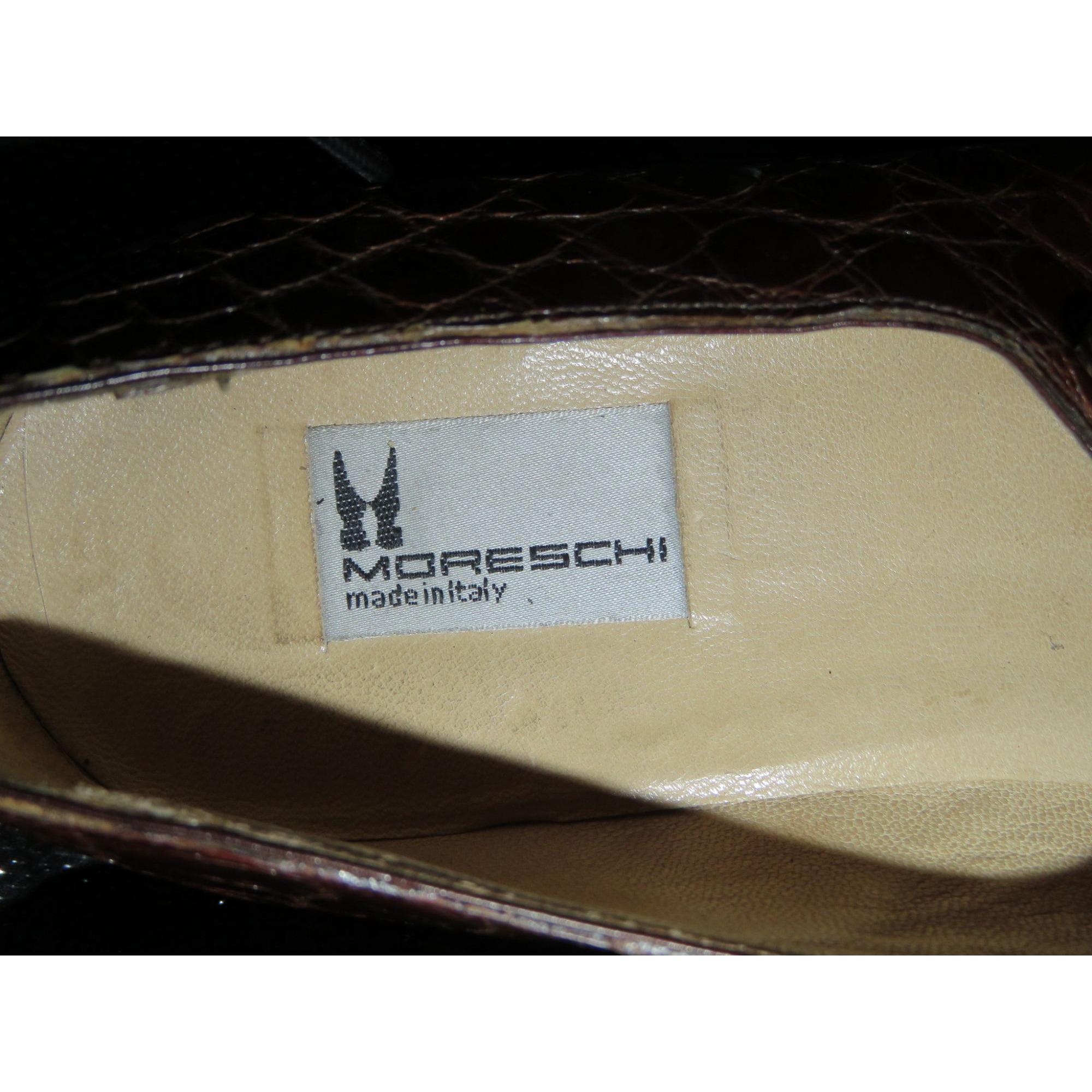 MORESCHI of Italy Genuine Croc Embossed Leather Oxford 