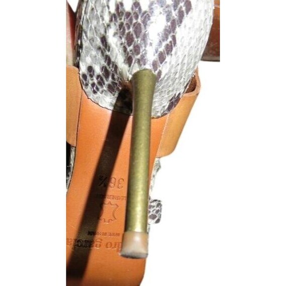 Pedro Garcia Python Embossed Leather Heels, Size … - image 9