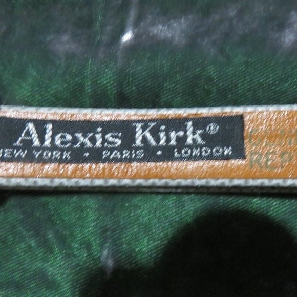 Alexis Kirk Vintage Dark Green snakeskin leather embellished adjustable belt Vintage ALEXIS KIRK Snakeskin Reptile Adjustable Leather  main image 3