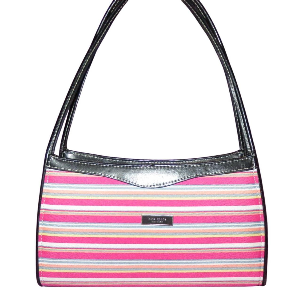 Kate Spade New York Vintage Y2K Pink Striped Structured Canvas 