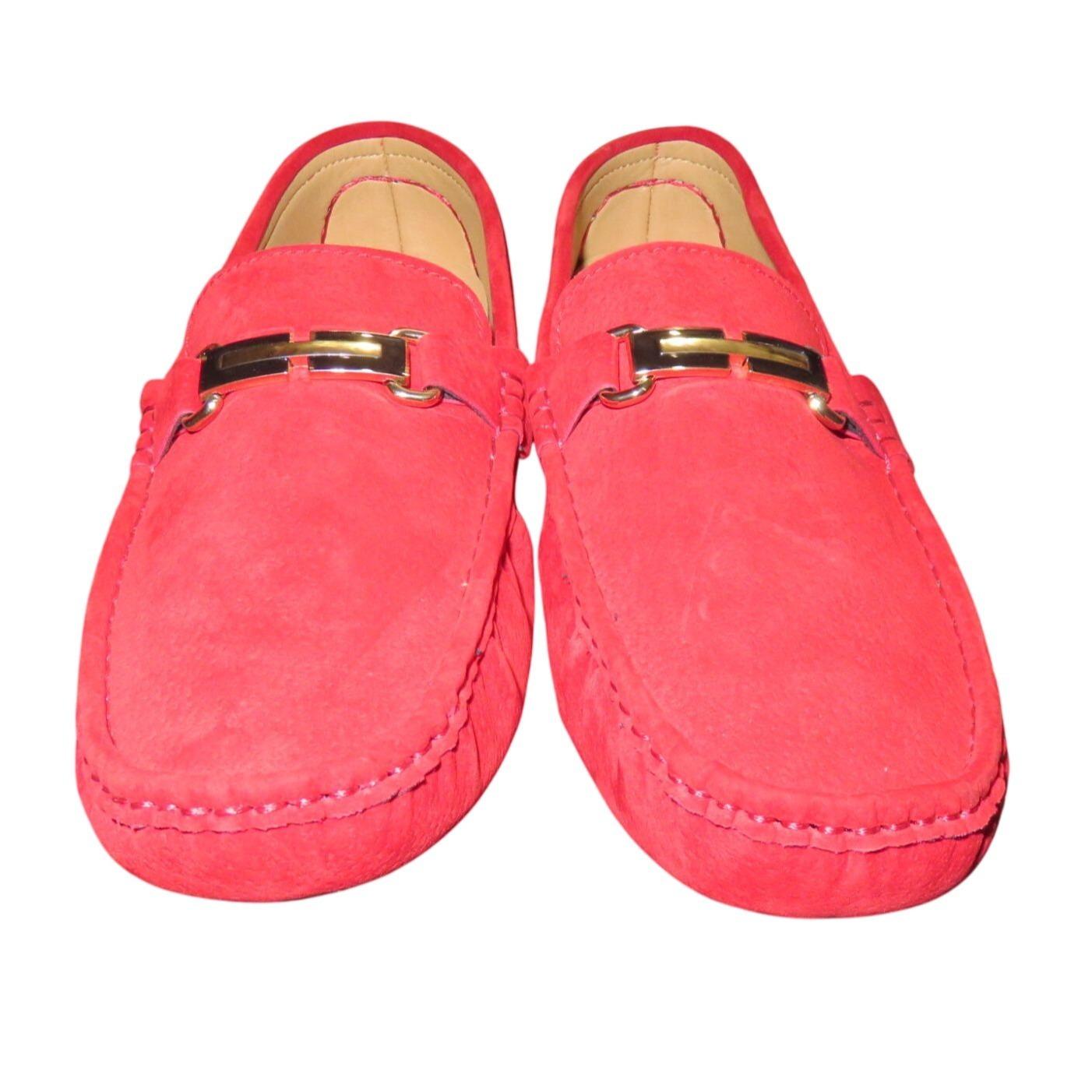 Royal Red Suede Leather Driving Loafers Moccasins size 46 or US 12 Royal Red Suede Leather Driving Loafers Moccasins Size 46 or  main image 4