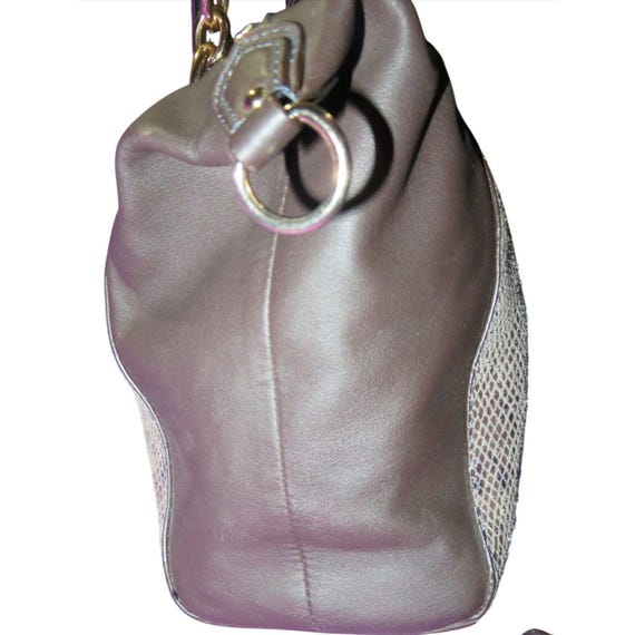 Coach Colette Brown Gray Exotic Python Graphite E… - image 4