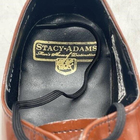 Stacy Adams Brown Patent Italian Leather Loafers Dress Shoes  display picture 1