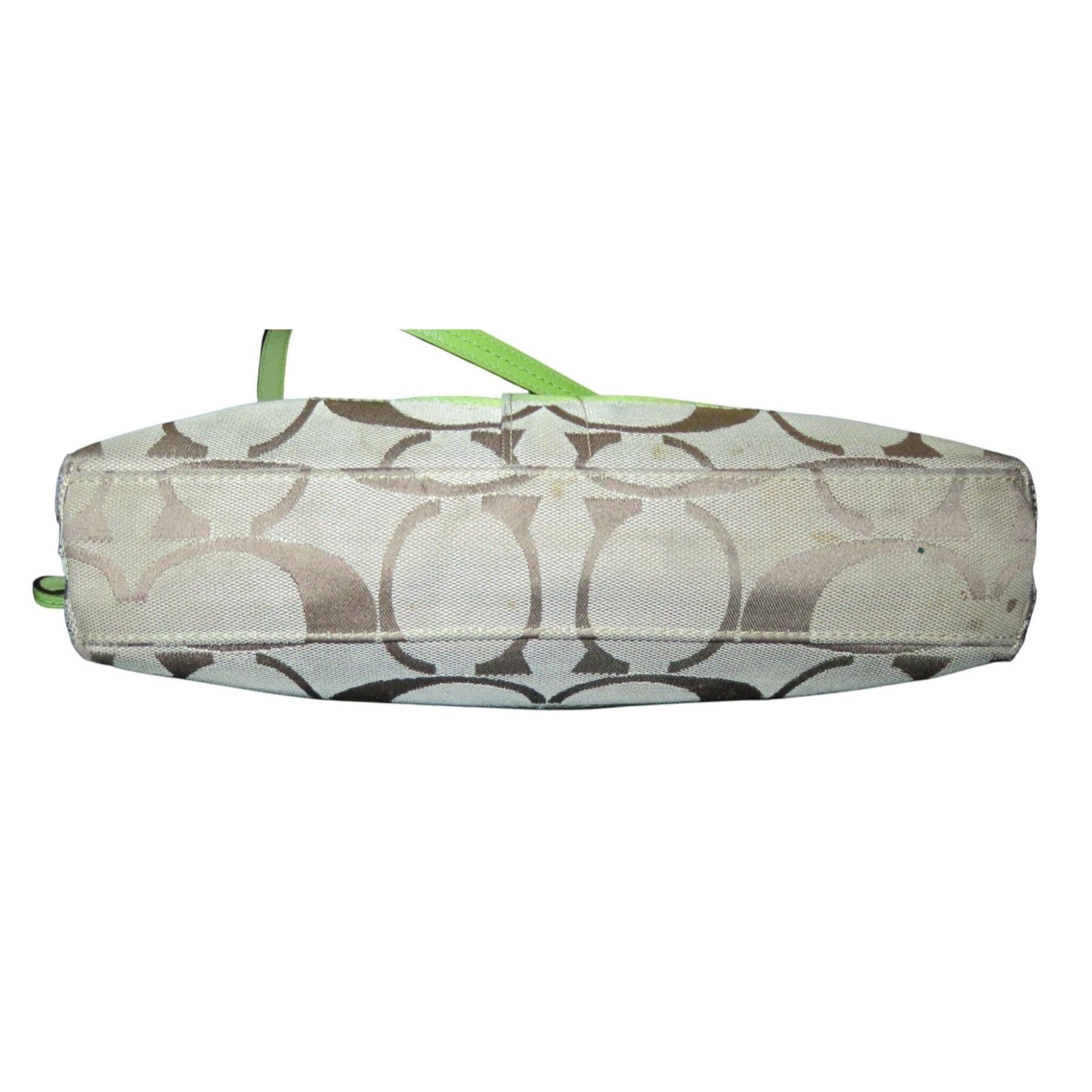 Coach Soho Signature C Jacquard Hobo Shoulder Bag Khaki Green
