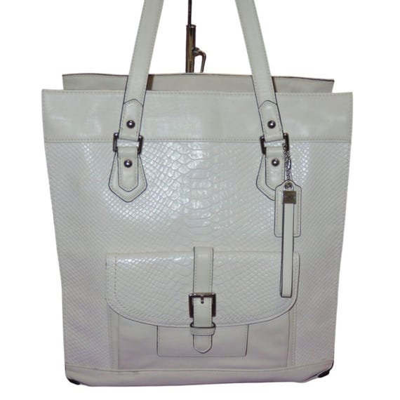 Coach Charlie Embossed Python Leather Large Tote … - image 1