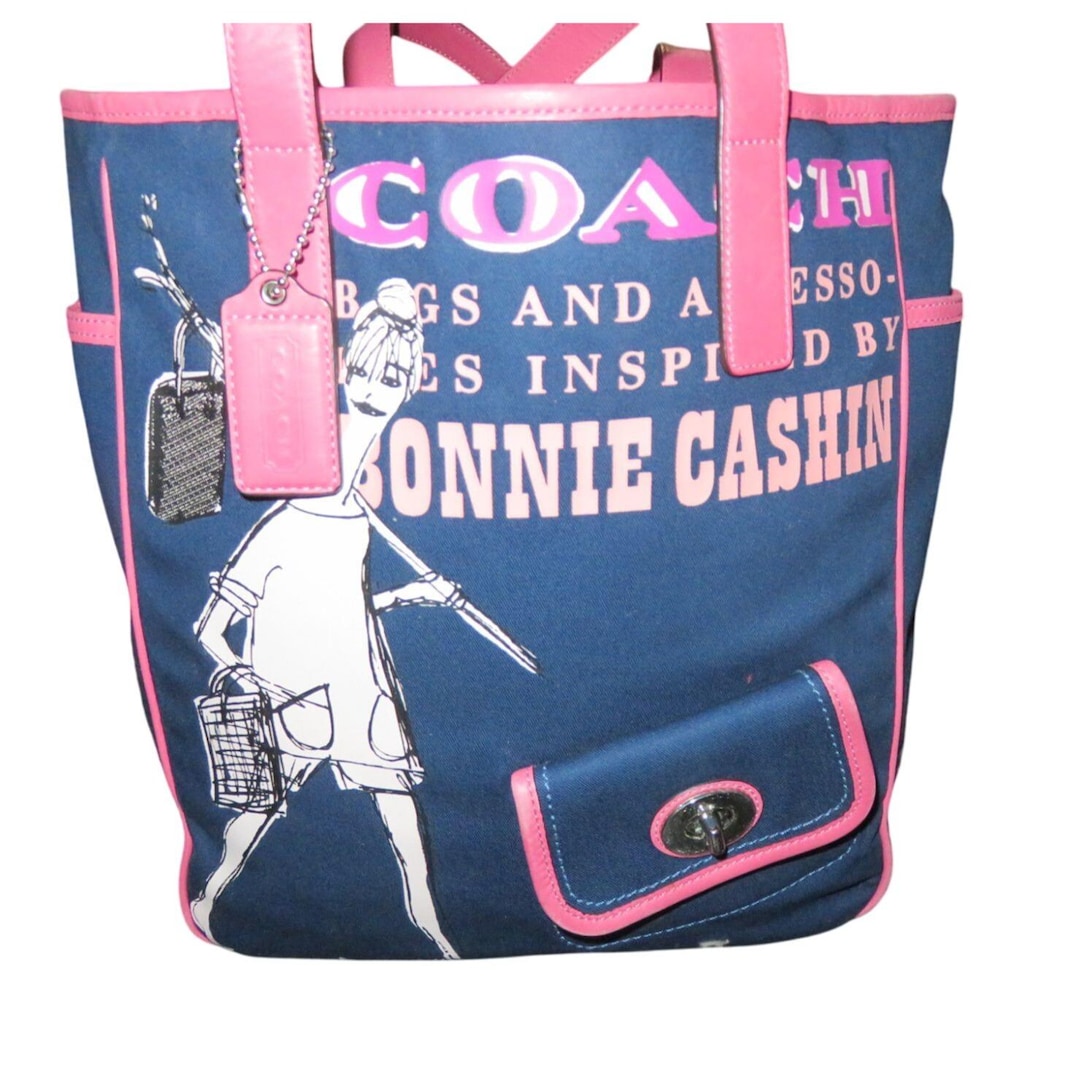COACH シグネチャー ボニーカシン トートバッグ コーチ限定版 ボニー カシン ネイビー キャンバス トート - Etsy 日本