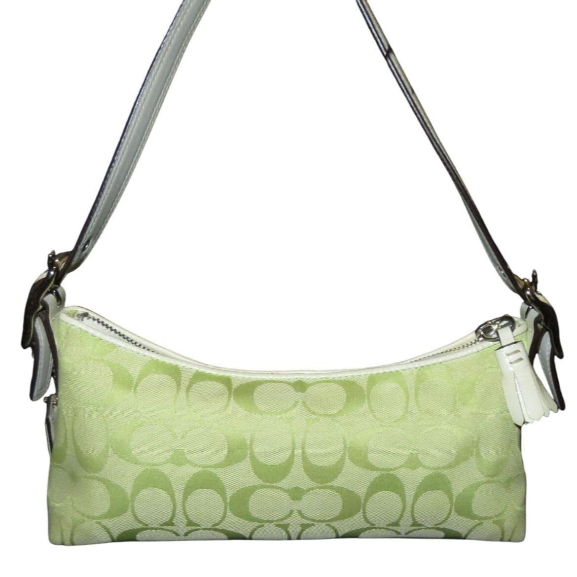 バッグ Vintage Coach Baguette Small Bag Lime Vintage Coach Baguette Small Bag Lime