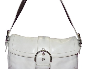 Coach 3653 Vintage Soho White/brown Leather Shoulder Bag Two Toned