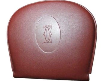 Cartier Must De Cartier Bordeaux Leather Coin Pouch Case Wallet w/ COA Vintage