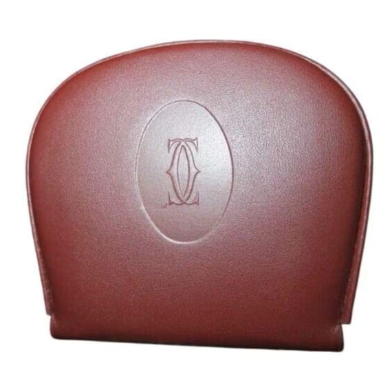 Cartier Must De Cartier Bordeaux Leather Coin Pouch Case  display picture 1