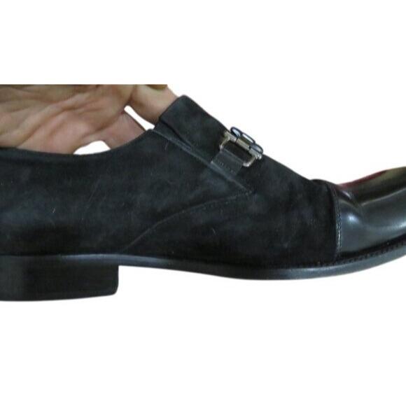 Versace Medusa Head Black Italian Leather & Suede Derby 