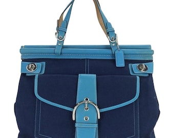 バッグ COACH Hamilton Tote Pebble Leather Navy Coach Hamilton Pebble Leather Tote Bag – LuxUness