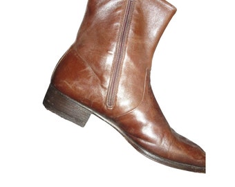MORESCHI ITALY Genuine Italian Leather Boots in black size 8.5 Full zip Vintage MORESCHI ITALY Genuine Italian Leather Boots in black size  main image 3