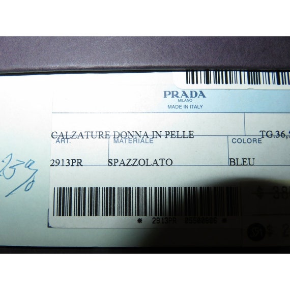 PRADA Calzature Donna Pelle ネイビー ブルー Spazzolato イタリアン