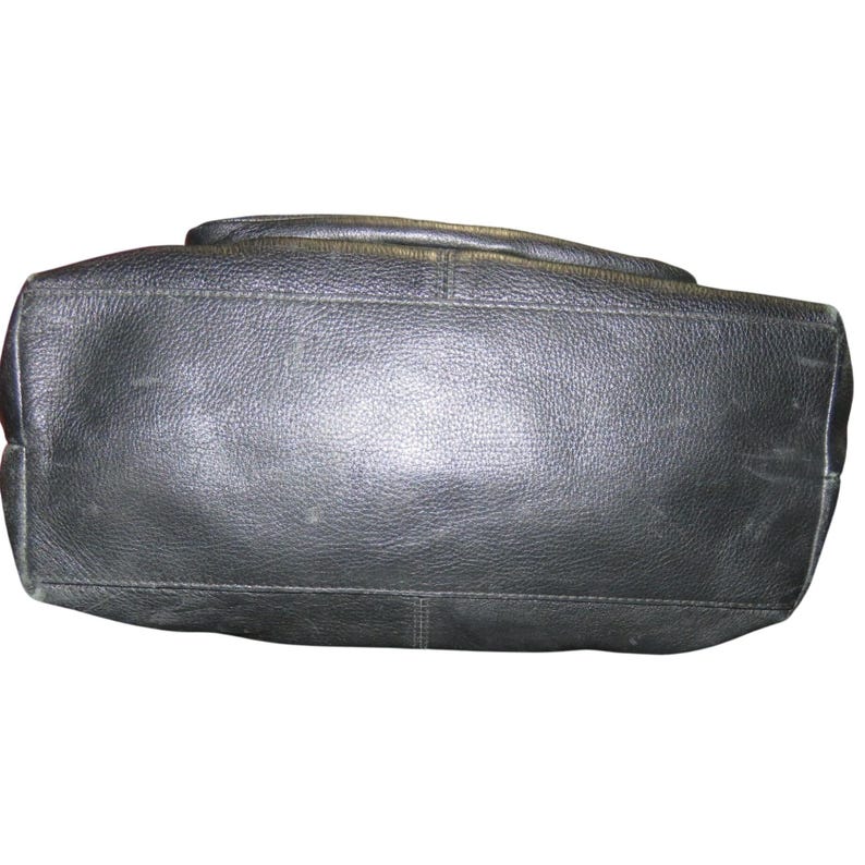 COACH Hampton 15694 zwarte leren handtas met klep en klep met klep en sluiting afbeelding 10