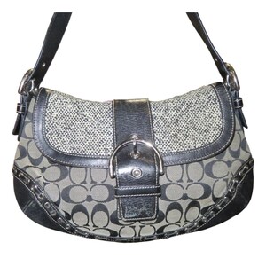 Coach Vintage Soho Signature Jacquard, Tweed & Leather Hobo