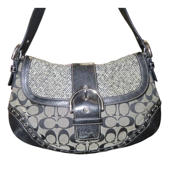 バッグ Coach Studs Signature Soho Hobo Shoulder Coach Soho Southwest Hobo Black Shoulder Bag Leather