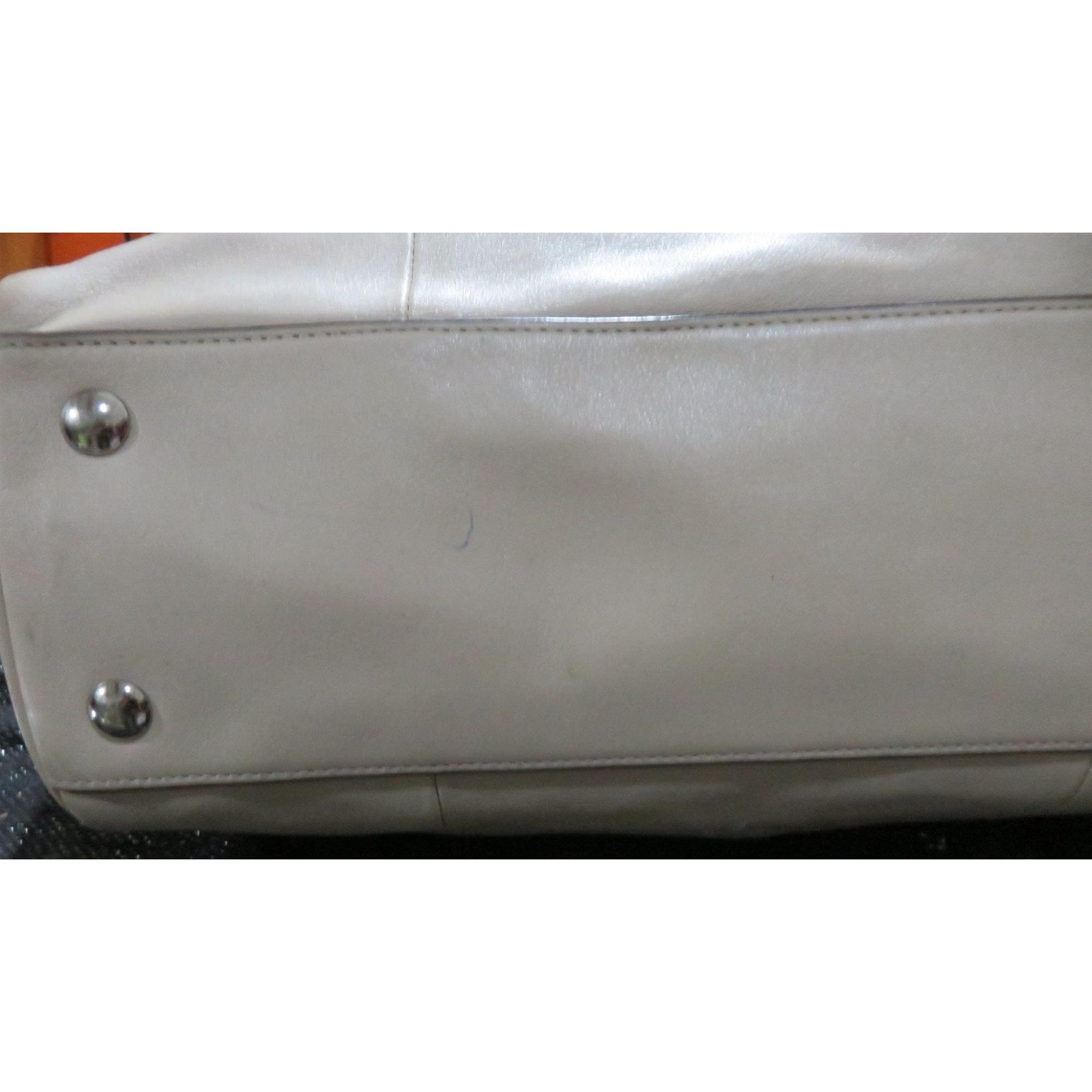 Coach Legacy Candace Leather Carryall Cream Zebra Print Satchel