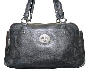 Vintage 80s Coach Black Leather Light Tote | 4065 | Made in USA