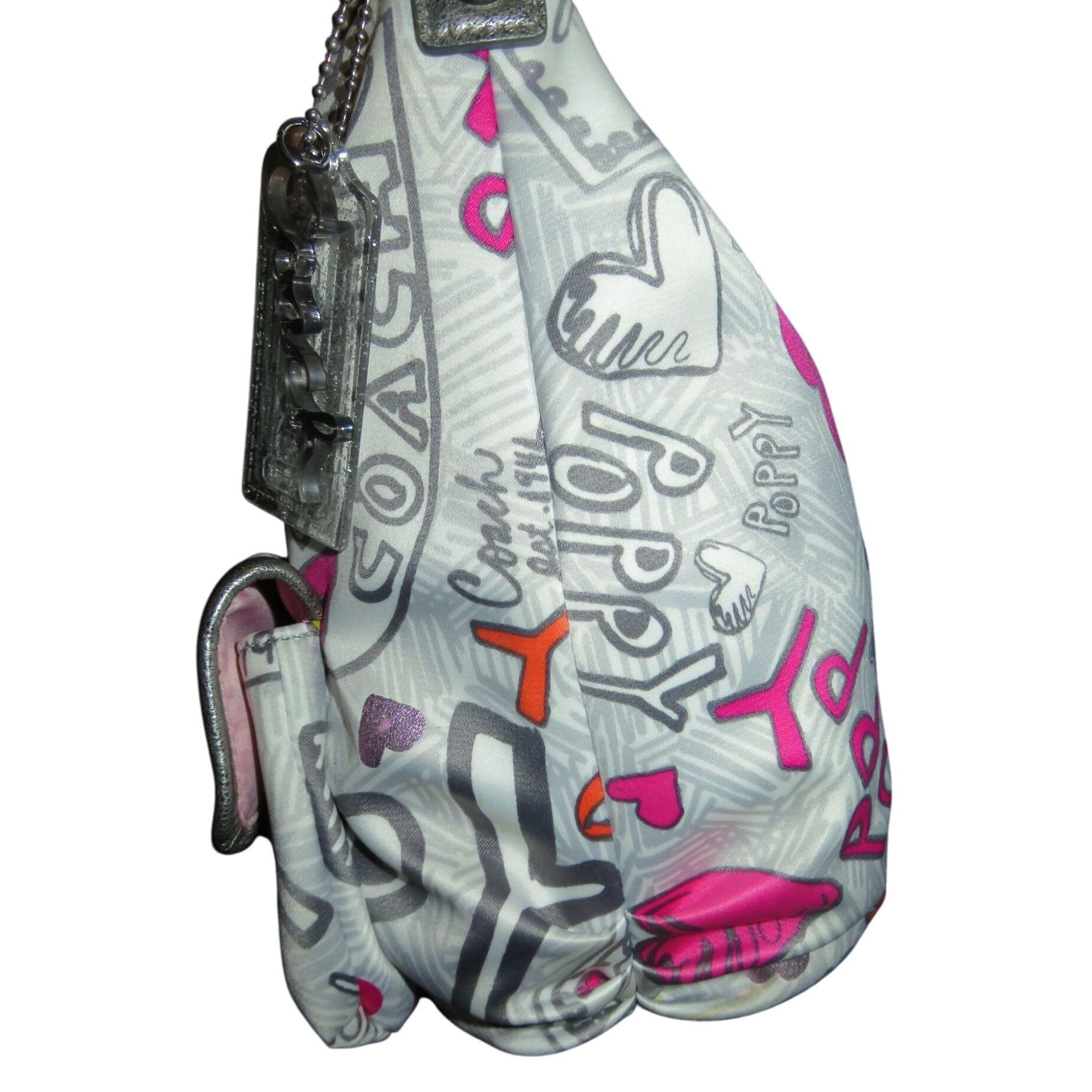 COACH Limited Edition Poppy Graffiti Double Flap Pocket Hobo Bag