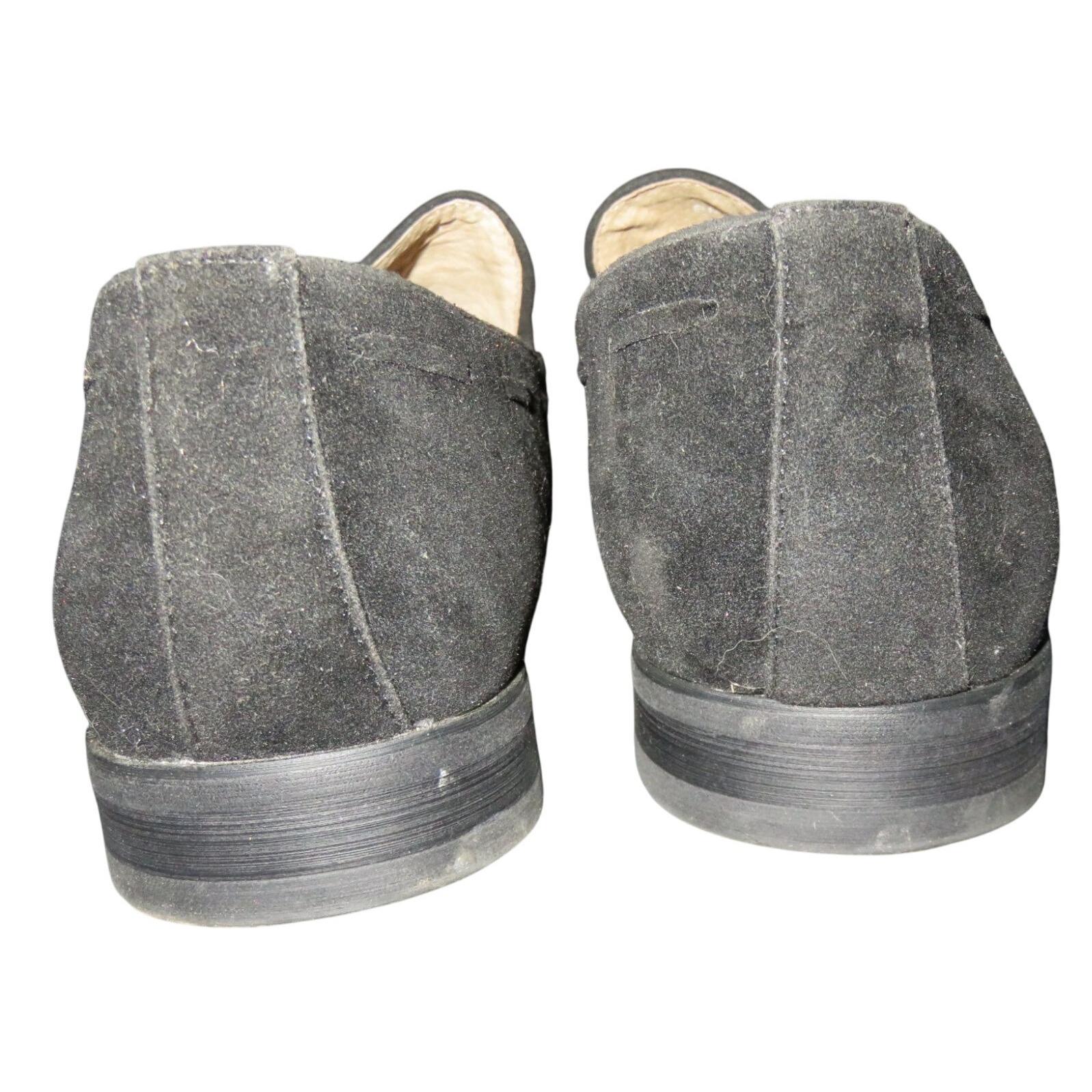 ELANROMAN Luxury Black Suede Leather Tassel Driving Moccasin 