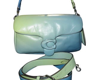 Coach Soho Blue Pleated Leather Buckle Flap Shoulder Bag – Classic