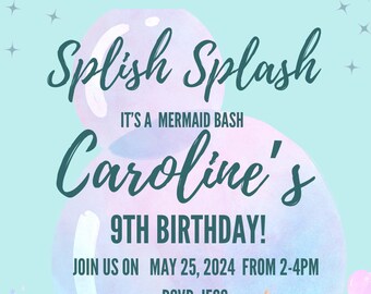 Mermaid Birthday Invitation