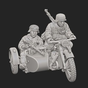 Deutsches Kradschützen Motorrad mit MG