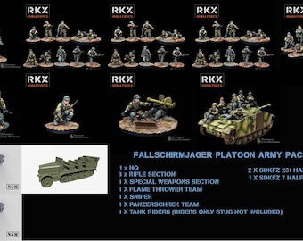 German Fallschirmjager Rifle Platoon with Transports