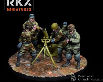 Duits Fallschirmjäger 12 cm mortelteam