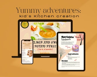 Livre de recettes pour enfants, carnet de recettes, livre de recettes de desserts, activités pour enfants, livre de recettes numérique, cadeau pâtisserie pour enfants, téléchargement numérique