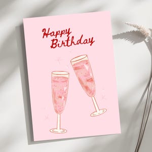 Geburtstagskarte Sektgläser | Karte Geburtstag cheers | Grußkarte Sekt Design | Happy Birthday | Feier | Glückwunsch | Karte mit Umschlag |