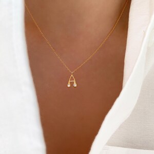 Groovy Initial Necklace: 18K Gold Dipped Cubic Zirconia Letter Pendant