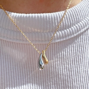 Two Beans Necklace, 2 Tiny Bean Gold and Silver Necklace, Dainty Little Beans Necklace, Golden Kidney Bean Necklace, Double Twin Bestie Gift