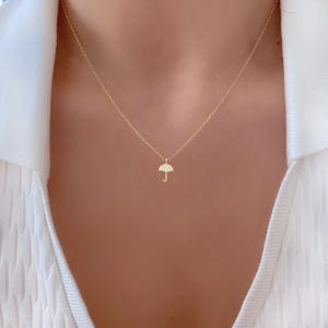 Umbrella Cubic Zirconia Pendant Necklace, Tiny Mini Umbrella CZ Necklace, Small Umbrella Rainy Day Charm Sparkle Crystals Cubic CZ Necklace