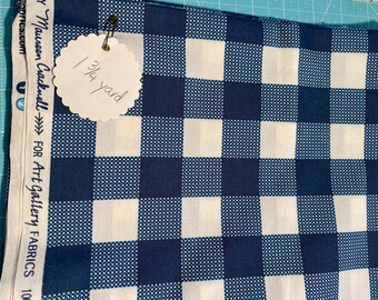 Wild and Free cotton fabric blue plaid