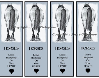printable horse bookmarks horses in pencil party favors