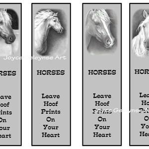 printable horse bookmarks horses in pencil party favors etsy