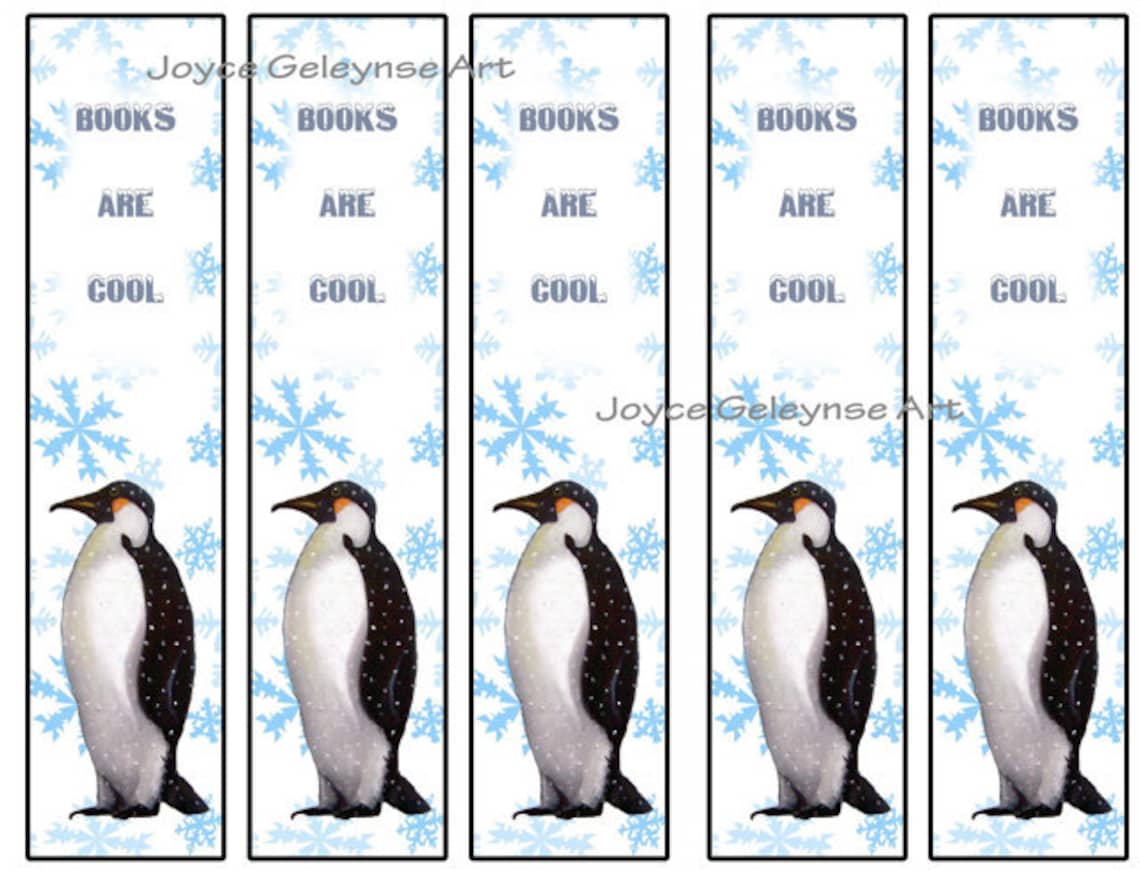 Printable Bookmarks Penguin Books are Cool Kids Party Etsy