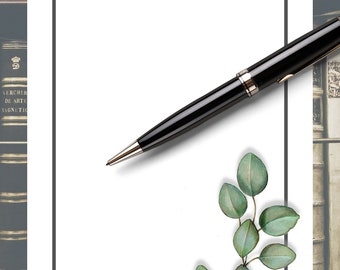 Signature de l'auteur EXPOSANTS IMPRIMABLES, Eucalyptus, Art 3,5 x 5 pouces, étiquette autographe