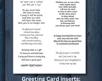 Printable Card Verses: Original Rhyming Poems, Sentiments for Card Making, Digital JPG File