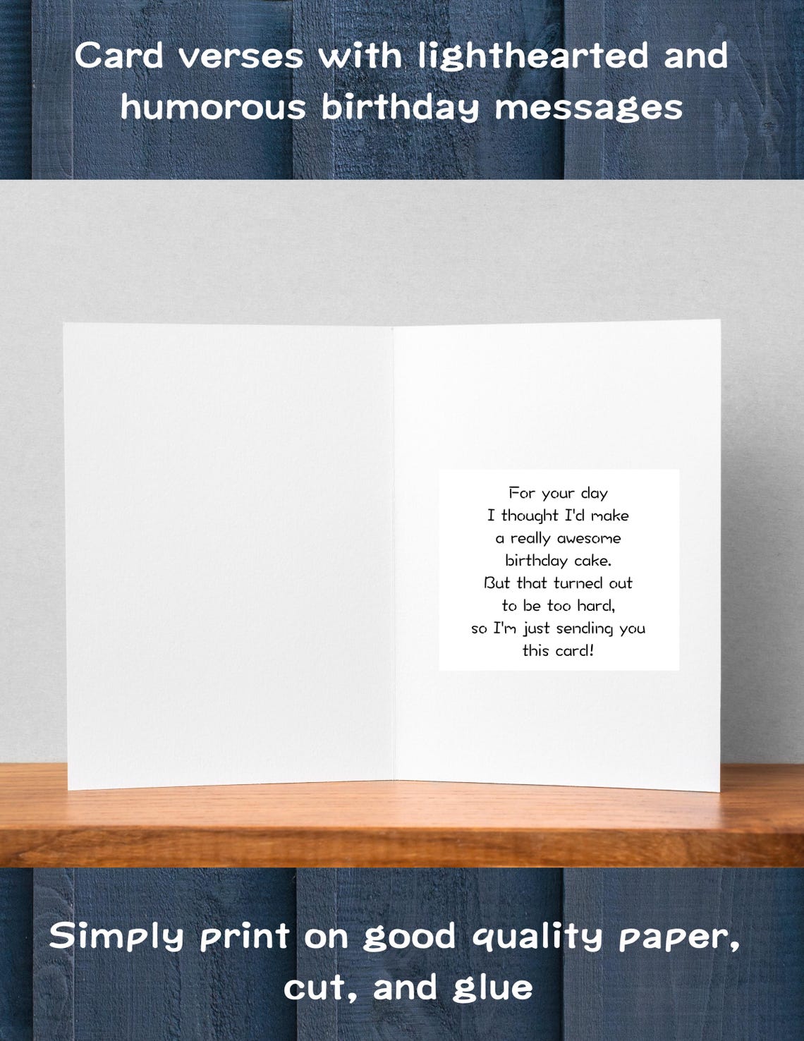 Humorous Birthday Card Verses: Printable Poems for Card Making (digital ...