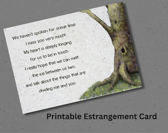 Tarjeta de reconciliación por distanciamiento: Arte de árbol y poema (Descarga digital imprimible)