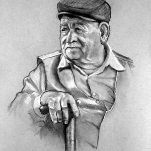 Ritratto personalizzato disegnato a mano dalla tua foto, STAMPABILE, scegli un soggetto, regalo unico, carta colorata, stampa illimitata, stile realistico