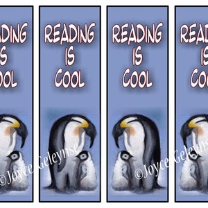 Printable Bookmarks, Penguin Mother and Child, Reading is Cool, Kids ...